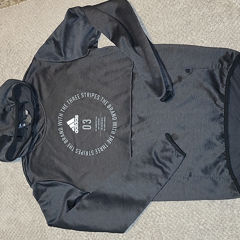 adidas Black Hooded Sweatshirt with Circle Logo